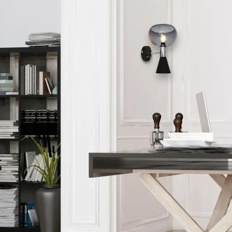 Applique murale Steinhauer Anne Fastlåst Noir, 2 lumières