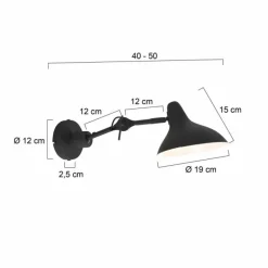 Applique murale Steinhauer Kasket Noir, Blanc, 1 lumière