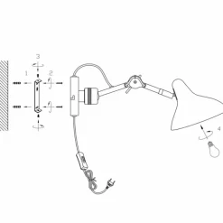 Applique murale Steinhauer Kasket Noir, Blanc, 1 lumière