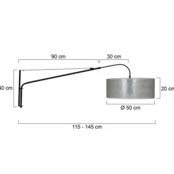 Applique murale Steinhauer Gramineus Noir, Argenté, 1 lumière