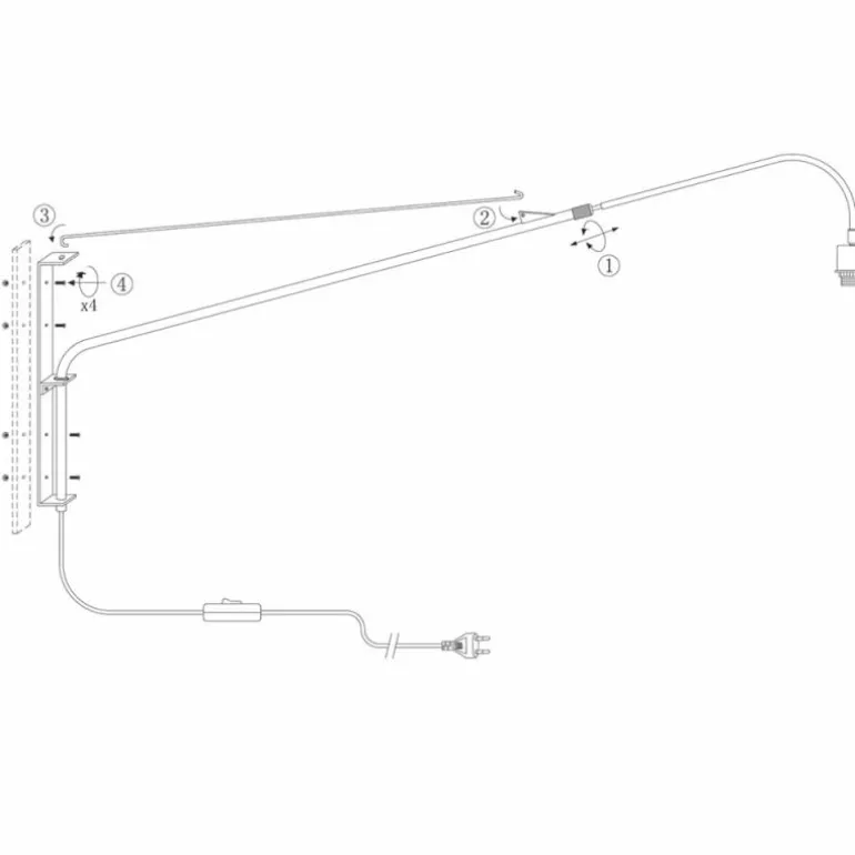 Applique murale Steinhauer Gramineus Noir, Argenté, 1 lumière