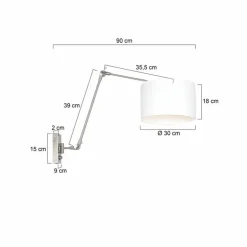 Applique murale Steinhauer Prestige Chic Acier brossé, 1 lumière