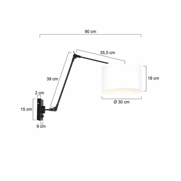 Applique murale Steinhauer Prestige Chic Noir, 1 lumière
