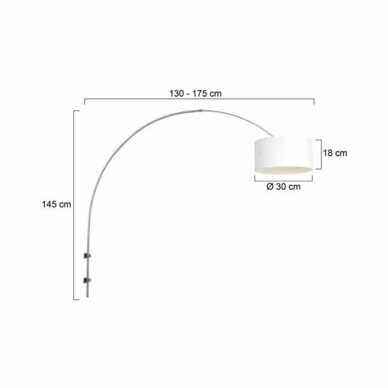 Applique murale Steinhauer Sparkled Light Acier brossé, 1 lumière