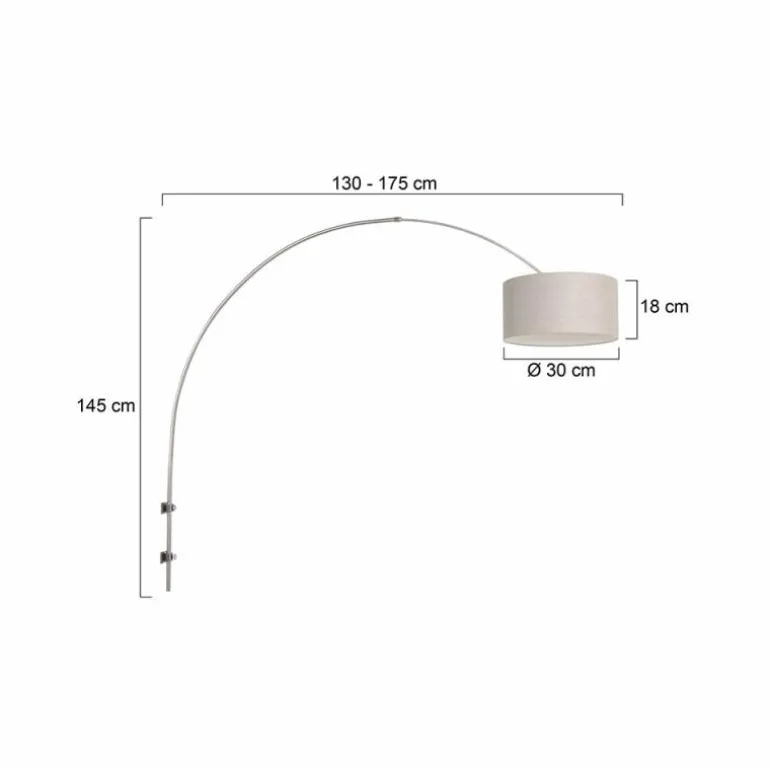 Applique murale Steinhauer Sparkled Light Acier brossé, 1 lumière