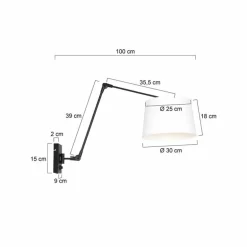 Applique murale Steinhauer Prestige Chic Noir, 1 lumière