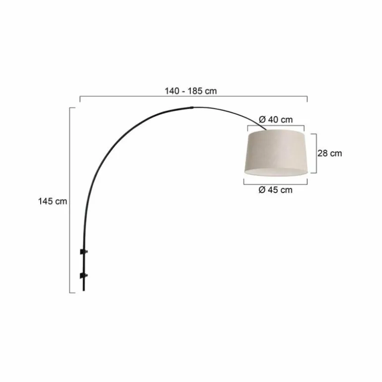 Applique murale Steinhauer Sparkled Light Noir, 1 lumière