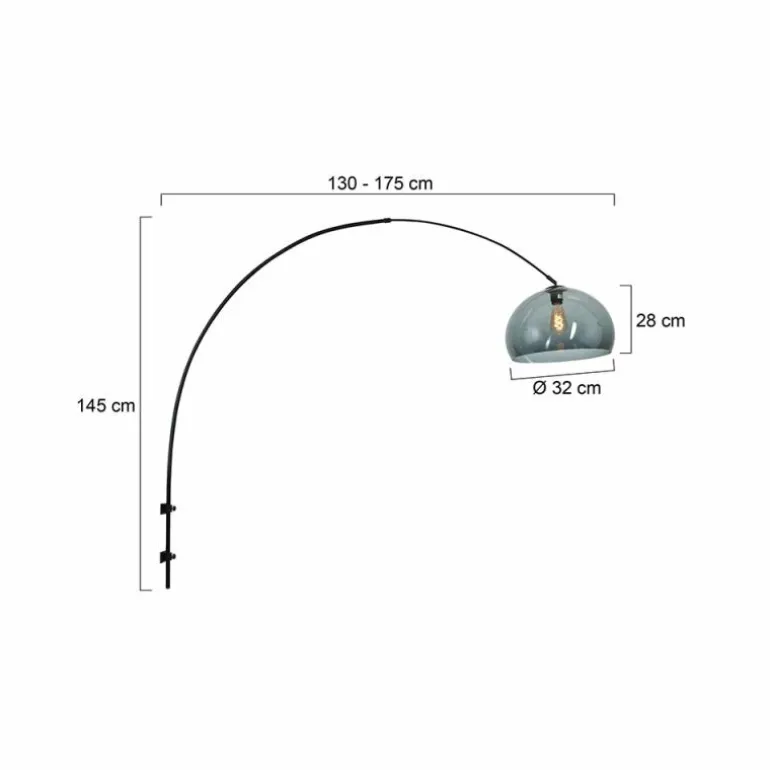 Applique murale Steinhauer Sparkled Light Noir, 1 lumière