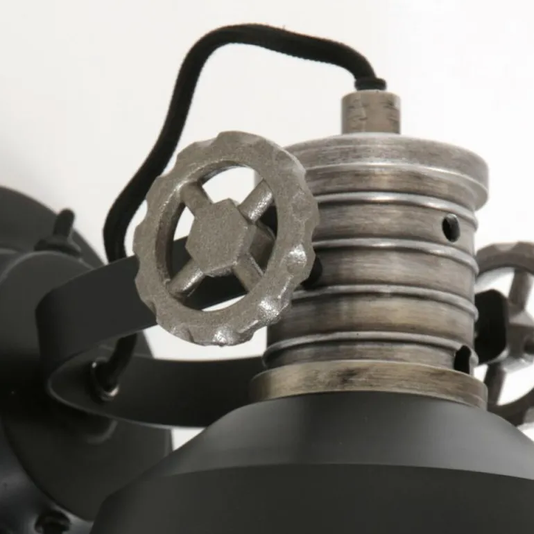 Applique murale Steinhauer Sprocket Noir, 1 lumière