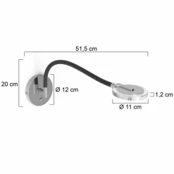 Applique murale Steinhauer Turound LED Acier brossé, 1 lumière