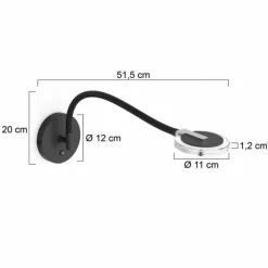 Applique murale Steinhauer Turound LED Noir, 1 lumière