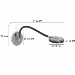 Applique murale Steinhauer Turound LED Acier brossé, 1 lumière