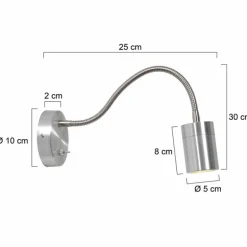 Applique murale Steinhauer Upround LED Acier brossé, 1 lumière