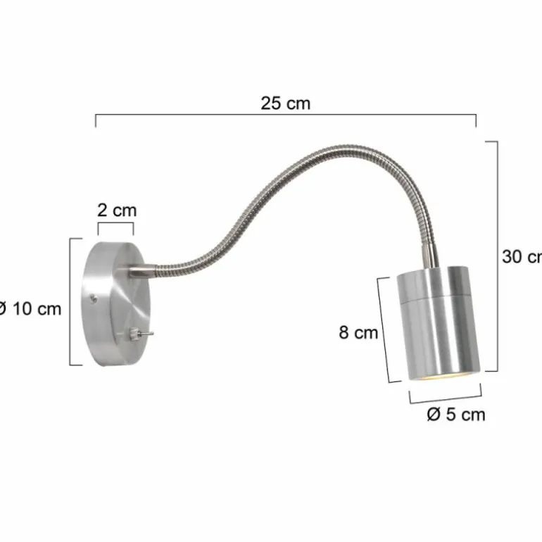 Applique murale Steinhauer Upround LED Acier brossé, 1 lumière