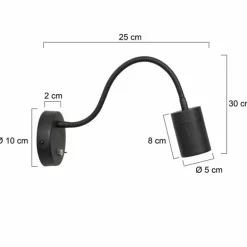 Applique murale Steinhauer Upround LED Noir, 1 lumière