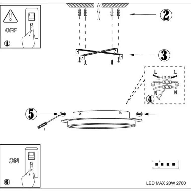 Applique murale Steinhauer Ringlux LED, 1 lumière