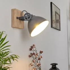 Applique murale Svanfolk Bleu, Brun, Gris, Blanc, 1 lumière