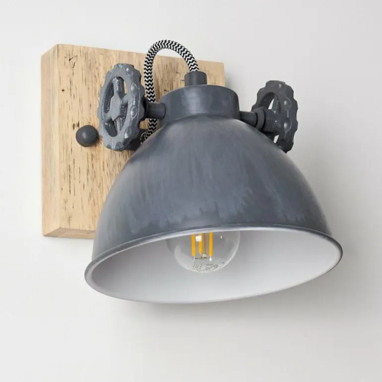 Applique murale Svanfolk Bleu, Brun, Gris, Blanc, 1 lumière