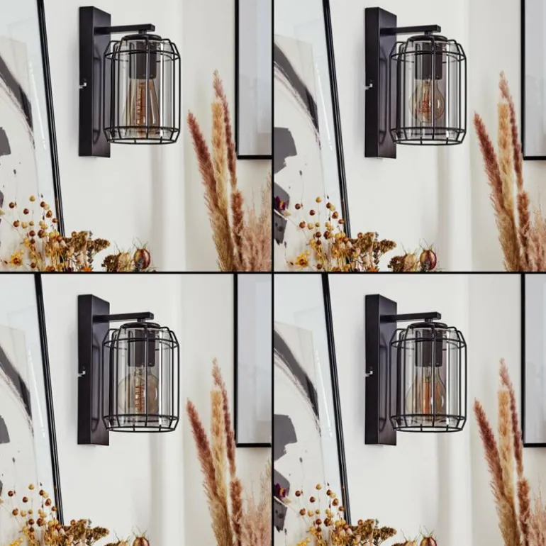 Applique murale Thusis Noir, 1 lumière