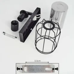 Applique murale Thusis Noir, 1 lumière