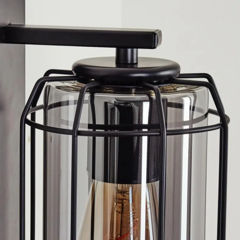 Applique murale Thusis Noir, 1 lumière