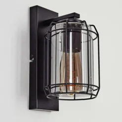 Applique murale Thusis Noir, 1 lumière