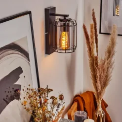 Applique murale Thusis Noir, 1 lumière