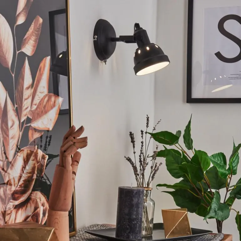 Applique murale Tita Chrome, Noir, 1 lumière