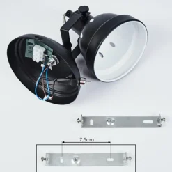 Applique murale Tita Chrome, Noir, 1 lumière