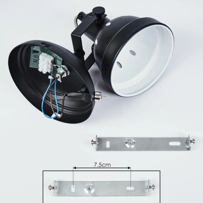 Applique murale Tita Chrome, Noir, 1 lumière