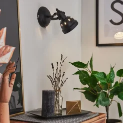 Applique murale Tita Chrome, Noir, 1 lumière