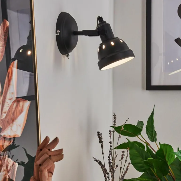 Applique murale Tita Chrome, Noir, 1 lumière