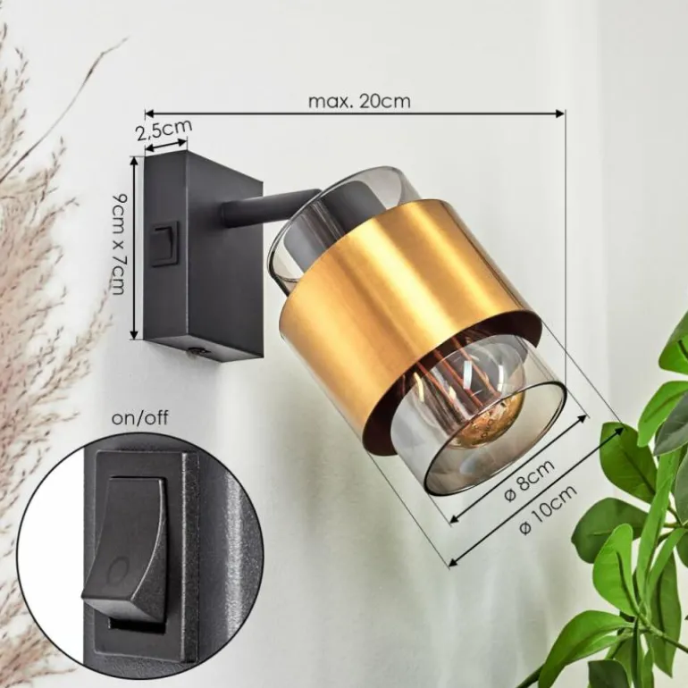 Applique murale Traak Noir, 1 lumière