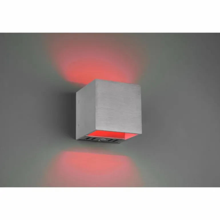 Applique murale Trio Figo LED Aluminium, 1 lumière, Télécommandes, Changeur de couleurs