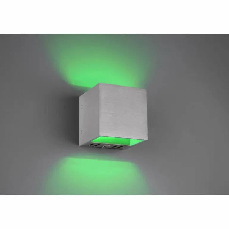 Applique murale Trio Figo LED Aluminium, 1 lumière, Télécommandes, Changeur de couleurs