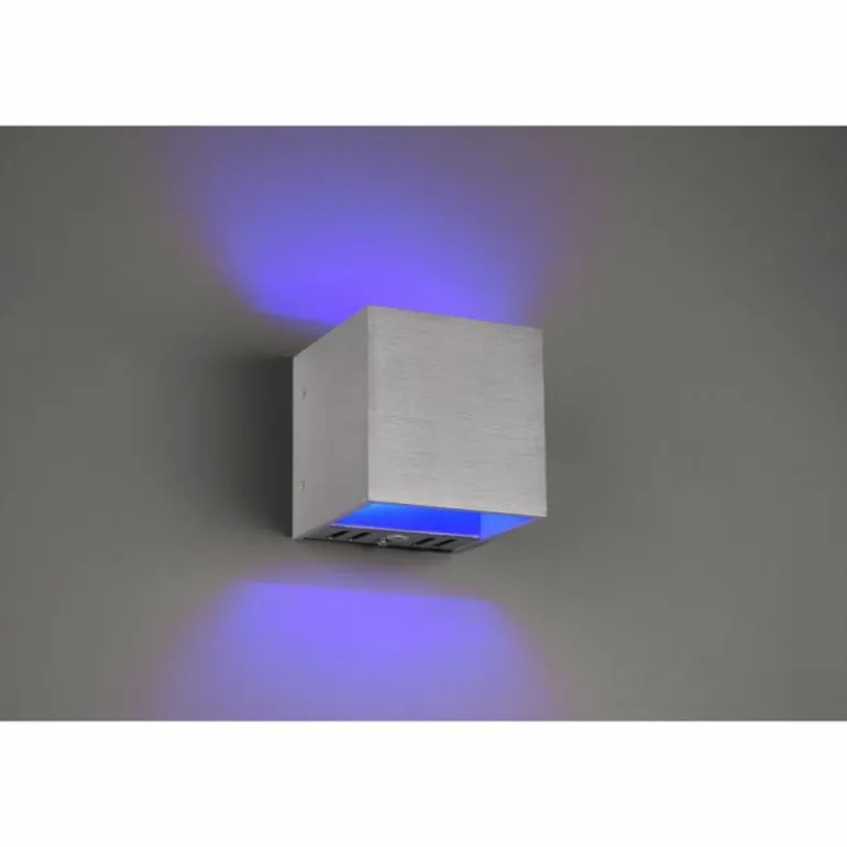 Applique murale Trio Figo LED Aluminium, 1 lumière, Télécommandes, Changeur de couleurs