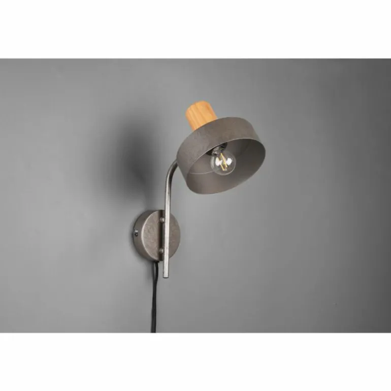 Applique murale Trio Gaya Brun foncé, Nickel mat, 1 lumière