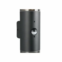 Applique murale Trio HOOSIC Noir, 2 lumières, Détecteur de mouvement