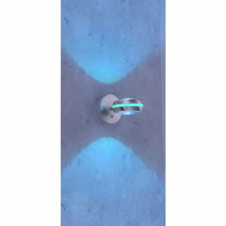 Applique murale Trio Leuchten VISTA LED Nickel mat, 2 lumières, Télécommandes, Changeur de couleurs