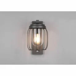 Applique murale Trio-Leuchten Tuela Anthracite, 1 lumière, Détecteur de mouvement