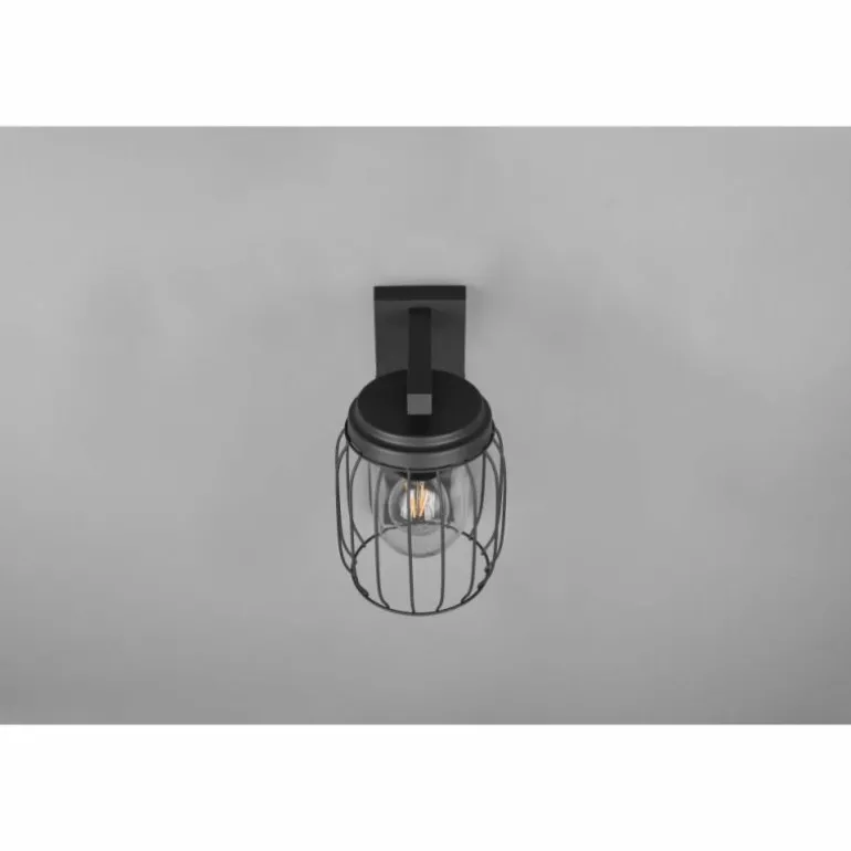 Applique murale Trio-Leuchten Tuela Anthracite, 1 lumière, Détecteur de mouvement