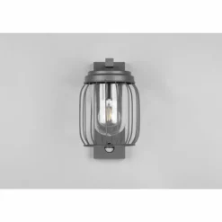 Applique murale Trio-Leuchten Tuela Anthracite, 1 lumière, Détecteur de mouvement