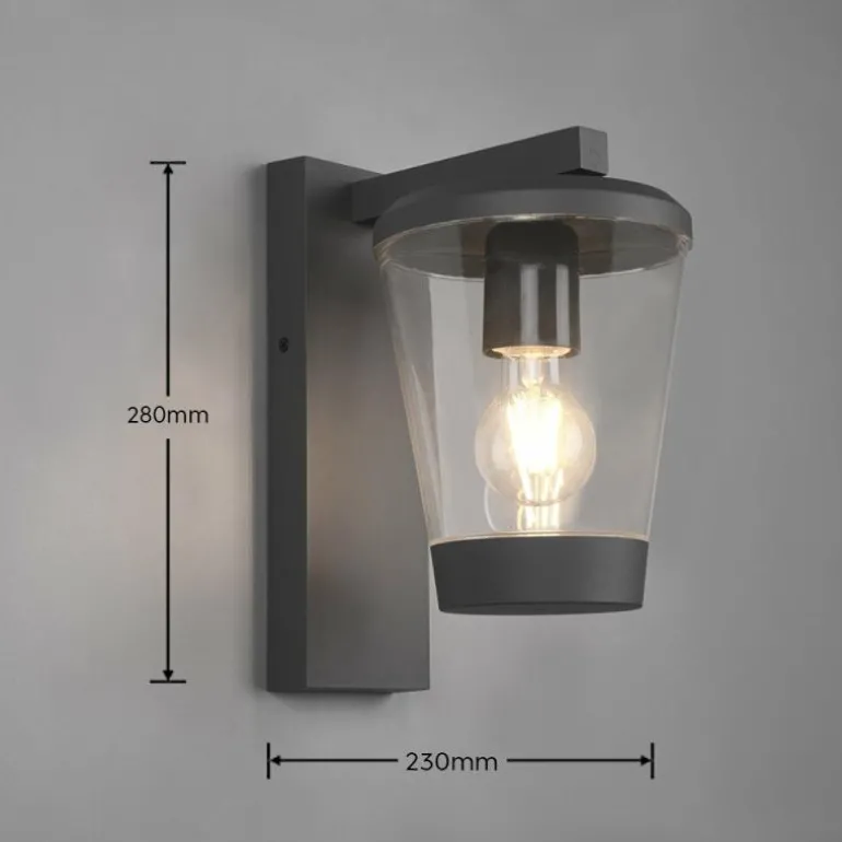 Applique murale Trio-Leuchten Cavado Anthracite, 1 lumière