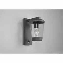 Applique murale Trio-Leuchten Cavado Anthracite, 1 lumière, Détecteur de mouvement