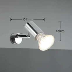 Applique murale Trio-Leuchten Lorenzo Chrome, 1 lumière