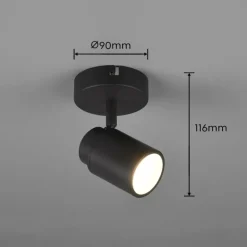 Applique murale Trio-Leuchten Angelo Noir, 1 lumière