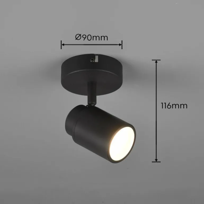 Applique murale Trio-Leuchten Angelo Noir, 1 lumière