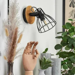 Applique murale Tros Écru, Noir, 1 lumière