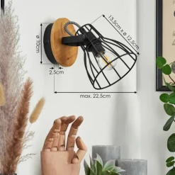 Applique murale Tros Écru, Noir, 1 lumière