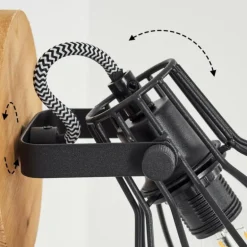 Applique murale Tros Écru, Noir, 1 lumière